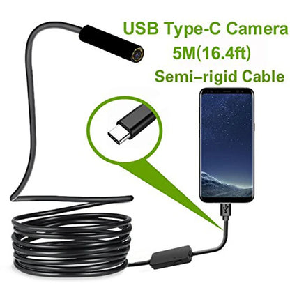 Type-C Android USB Endoscope Camera – 7.0mm Hard Cable Inspection Mini Camera for PC and Android Phones