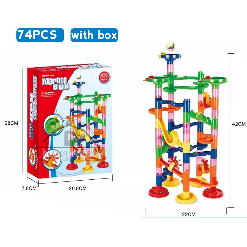 Marble Run Race Track Building Blocks Kids 3D Maze Ball Roll Toy