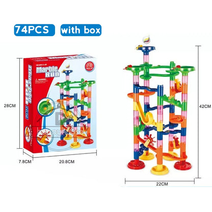 Marble Run Race Track Building Blocks Kids 3D Maze Ball Roll Toy