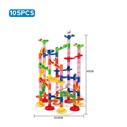 Marble Run Race Track Building Blocks Kids 3D Maze Ball Roll Toy