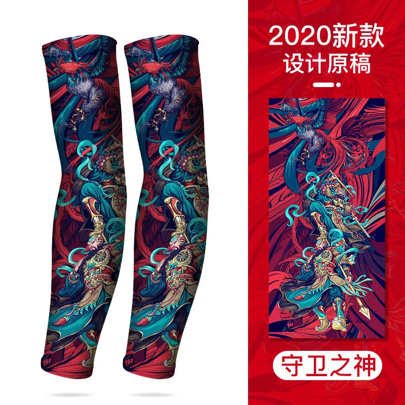 Summer Tattoo Sleeves Ice Silk Golf Sports Sun-proof Cycling Men Cool Personalized Driving Women Fishing Elastic Arm Warmer