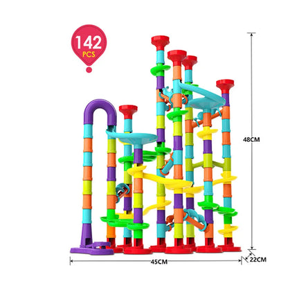 Marble Run Race Track Building Blocks Kids 3D Maze Ball Roll Toy