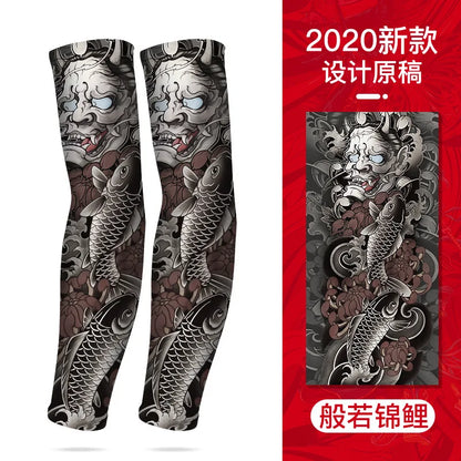 Summer Tattoo Sleeves Ice Silk Golf Sports Sun-proof Cycling Men Cool Personalized Driving Women Fishing Elastic Arm Warmer