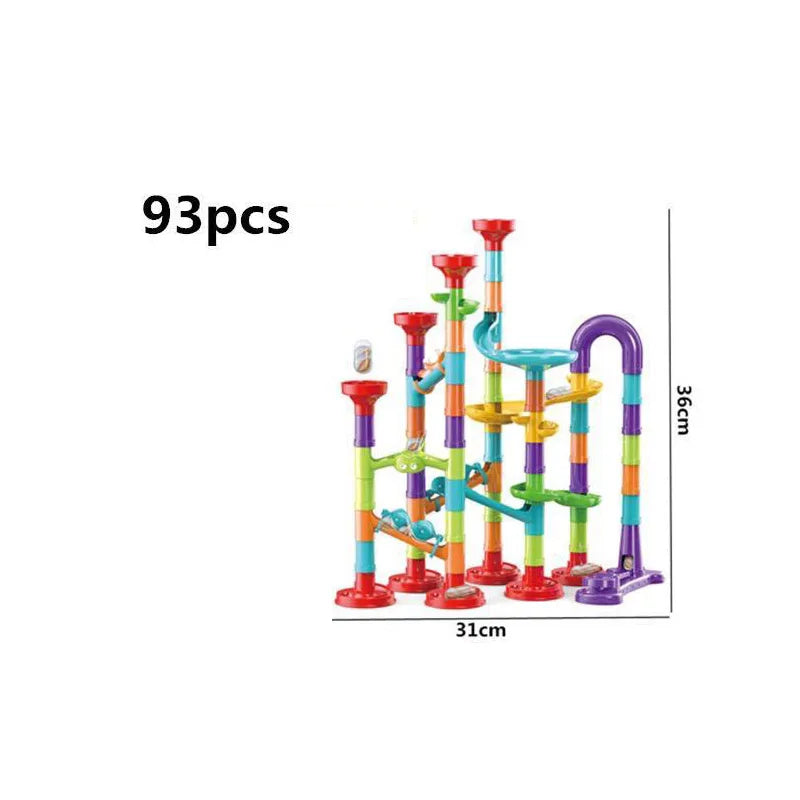 Marble Run Race Track Building Blocks Kids 3D Maze Ball Roll Toy
