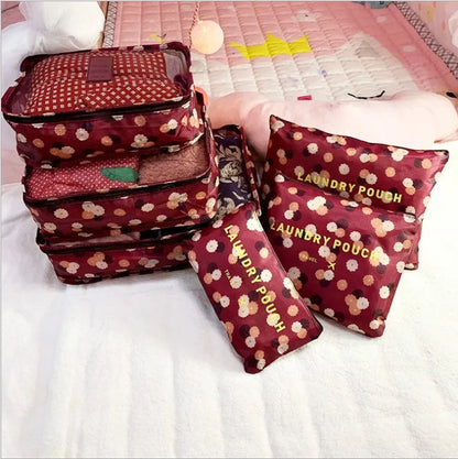 8-piece Set Luggage Divider Bag Travel Storage Clothes Underwear Shoes Organizer Packing Cube Bag