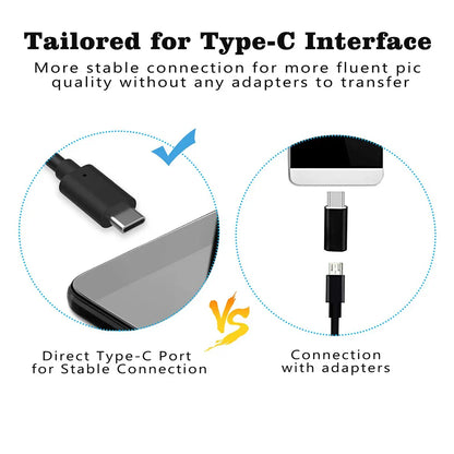 Type-C Android USB Endoscope Camera – 7.0mm Hard Cable Inspection Mini Camera for PC and Android Phones