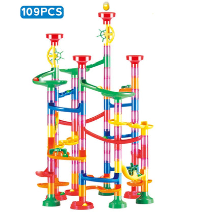 Marble Run Race Track Building Blocks Kids 3D Maze Ball Roll Toy