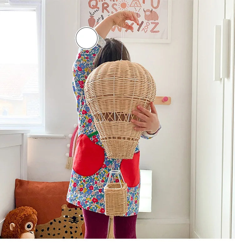 INS handmade rattan hot air balloon decoration kids room decoration