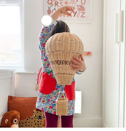 INS handmade rattan hot air balloon decoration kids room decoration