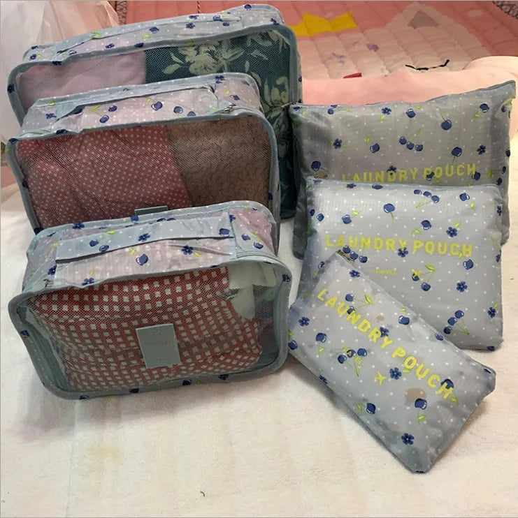 8-piece Set Luggage Divider Bag Travel Storage Clothes Underwear Shoes Organizer Packing Cube Bag