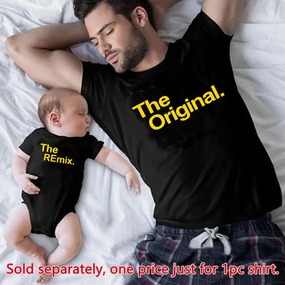 New Cotton Parent-child Father And Son Installed Game Console T-shirt Short-sleeved Summer