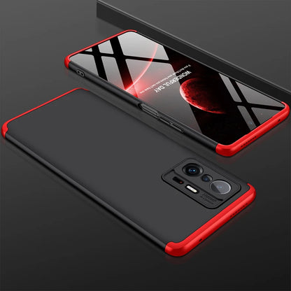 For vivo Y35 2022 GKK Three Stage Splicing Full Coverage PC Phone Case(Black Silver)
