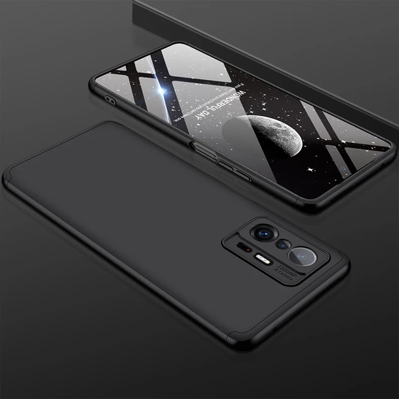 For vivo Y35 2022 GKK Three Stage Splicing Full Coverage PC Phone Case(Black Silver)