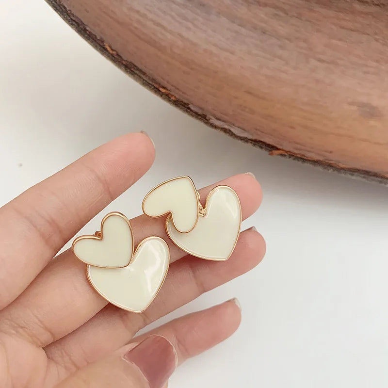 Elegant Heart Pearl Drop Earrings for Women