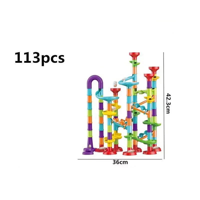 Marble Run Race Track Building Blocks Kids 3D Maze Ball Roll Toy