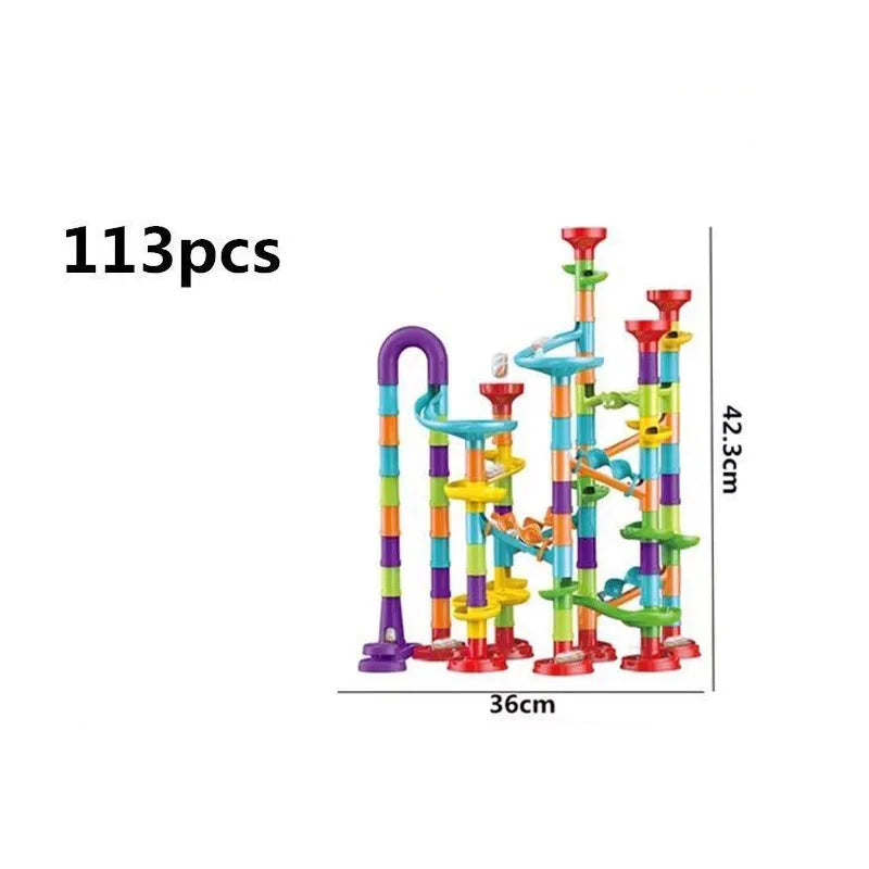 Marble Run Race Track Building Blocks Kids 3D Maze Ball Roll Toy