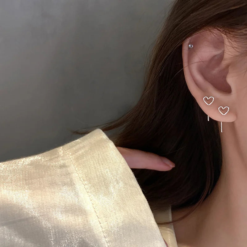 Elegant Heart Pearl Drop Earrings for Women