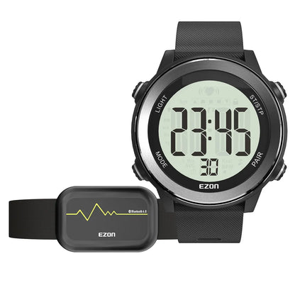 EZON T007 Heart Rate Monitor Watch | Chest Strap HRM | Waterproof Fitness Tracker with Stopwatch & Hourly Chime