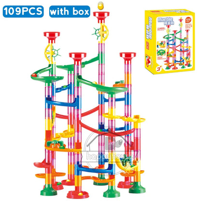 Marble Run Race Track Building Blocks Kids 3D Maze Ball Roll Toy