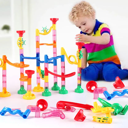 Marble Run Race Track Building Blocks Kids 3D Maze Ball Roll Toy