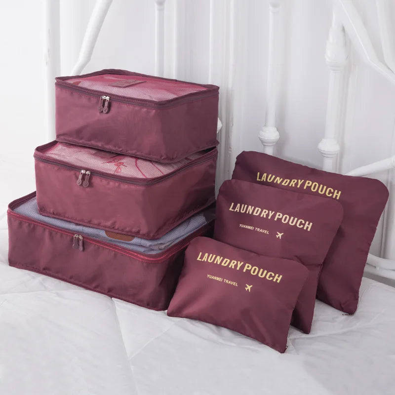 8-piece Set Luggage Divider Bag Travel Storage Clothes Underwear Shoes Organizer Packing Cube Bag