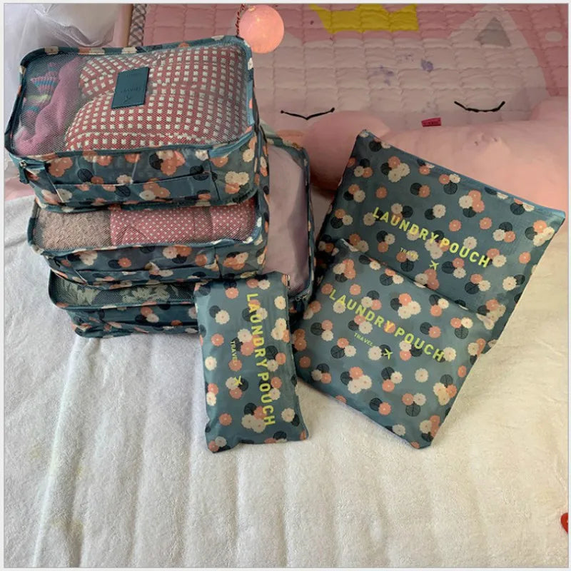 8-piece Set Luggage Divider Bag Travel Storage Clothes Underwear Shoes Organizer Packing Cube Bag