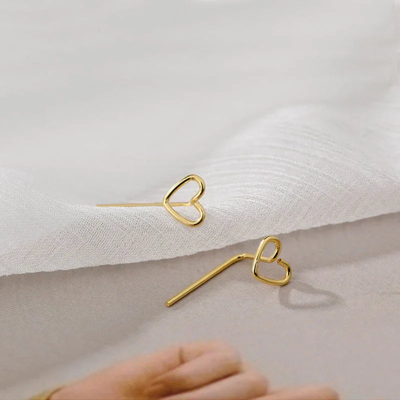 Elegant Heart Pearl Drop Earrings for Women