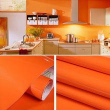 Pearlescent Creative PVC Brick Decoration Furniture Wallpaper Stickers Bedroom Living Room Wall Waterproof Wallpaper Roll, Size: 60x500cm(Orange)