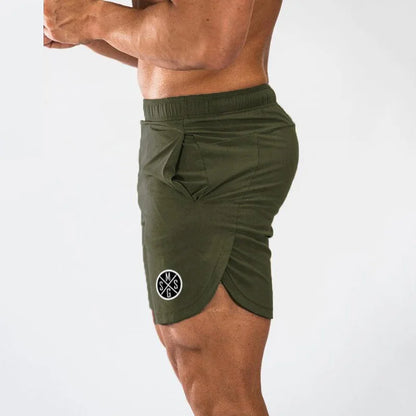 Muscleguys Men's Slim Fit Joggers Short Trousers Bodybuilding Fitness Mens Shorts Workout Sweatpants Quick Dry Gyms Shorts