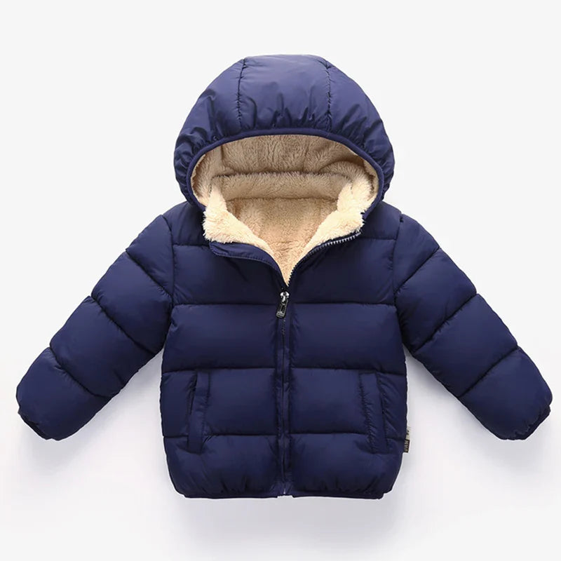 Kids' Warm Winter Coats - Plush Hooded Snowsuit Jackets