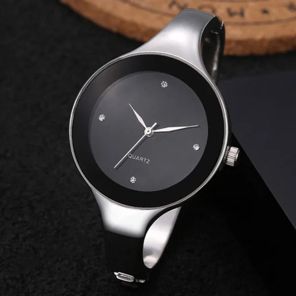 Sleek Bangle Bracelet : Elegant Simple Design Bracelet Watch for Women