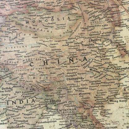 Vintage World Map Travel Home Decoration Detailed Antique Poster Wall Chart Retro Paper Matte Kraft Paper Map World