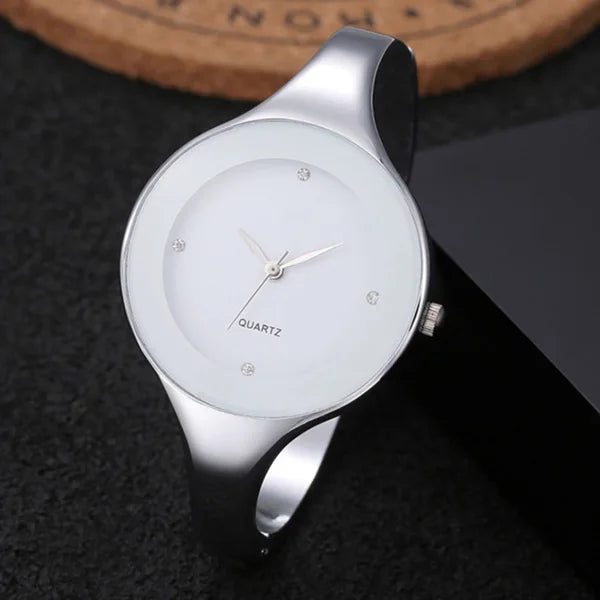 Sleek Bangle Bracelet : Elegant Simple Design Bracelet Watch for Women
