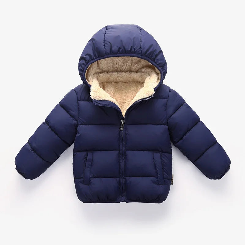 Kids' Warm Winter Coats - Plush Hooded Snowsuit Jackets