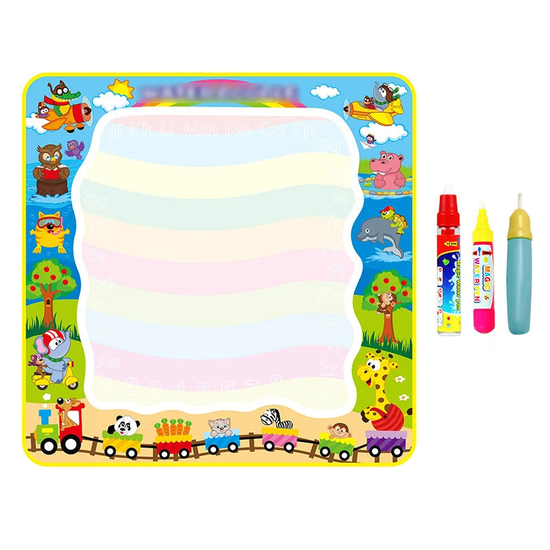 Coolplay Magic Water Drawing Mat Coloring Doodle Mat with Magic Pens Montessori Toys Painting Board Educational Toys for Kids