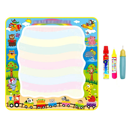 Coolplay Magic Water Drawing Mat Coloring Doodle Mat with Magic Pens Montessori Toys Painting Board Educational Toys for Kids