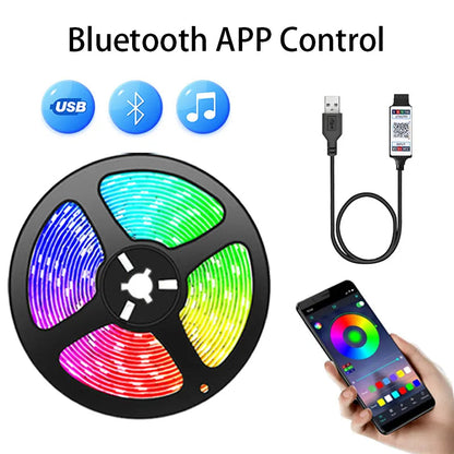 RGB 5050 TV Backlight LED Strip Light with Bluetooth App Control