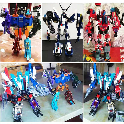 Qman 6-in-1 Mecha Warrior Building Blocks Set for Kids