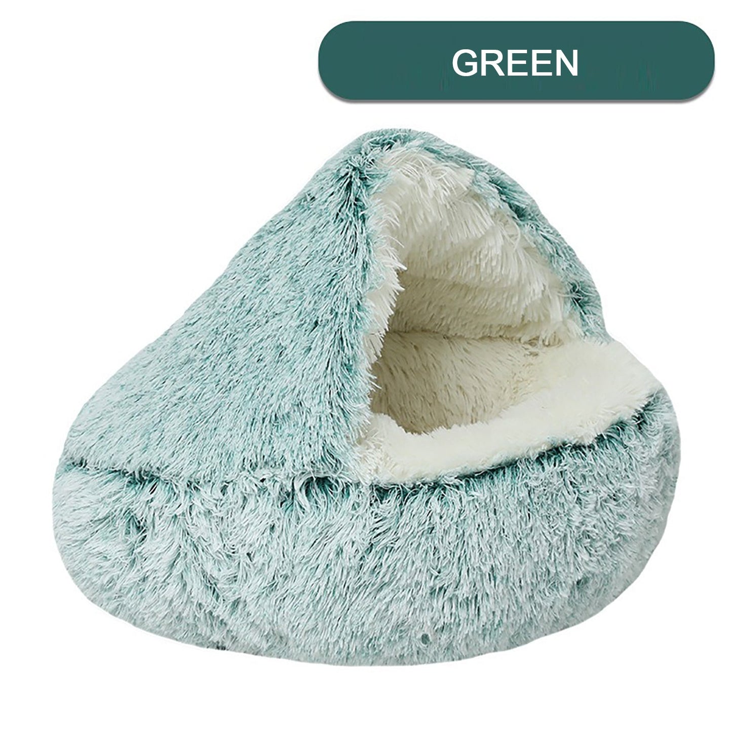 Half covered donut pet bed with soft hooded design for cats and dogs