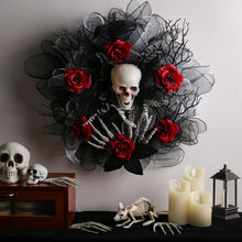 Halloween Skull Rose Wreath