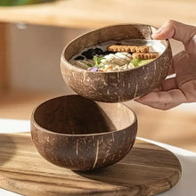 Handmade natural coconut shell bowls for sustainable and eco-friendly dining