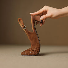 Handmade suede slingback sandals