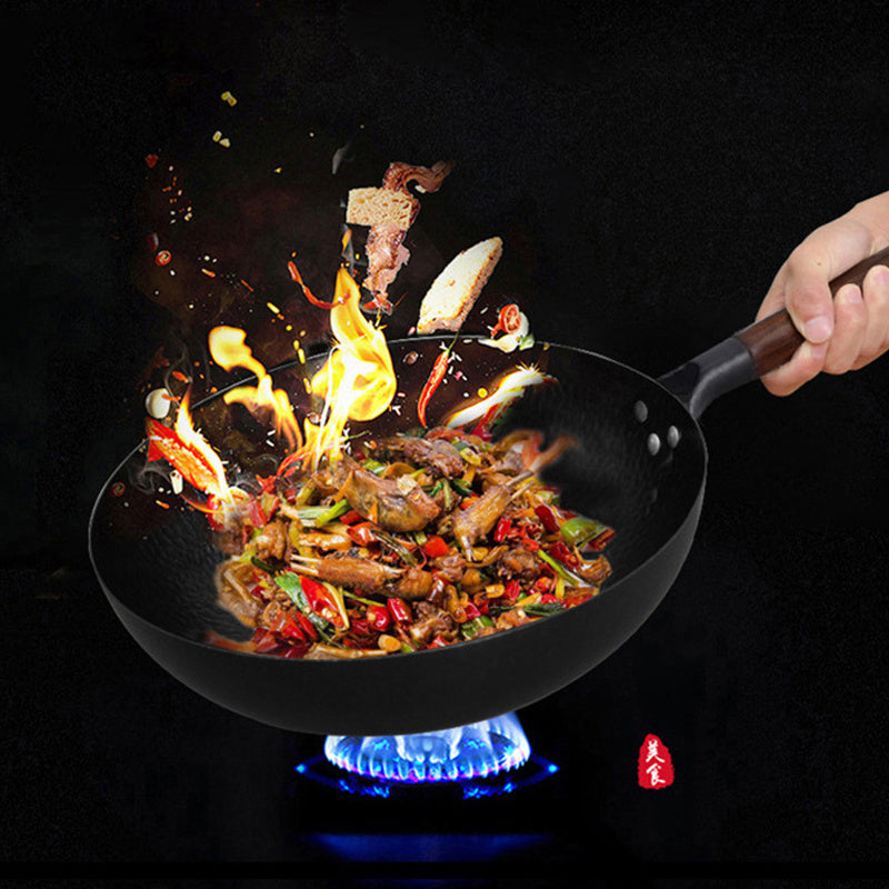 Handmade traditional iron wok for authentic stir-fry and cooking