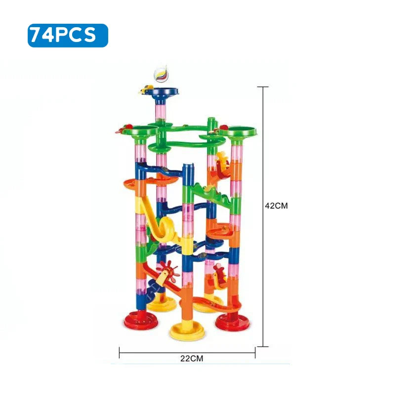 Marble Run Race Track Building Blocks Kids 3D Maze Ball Roll Toy