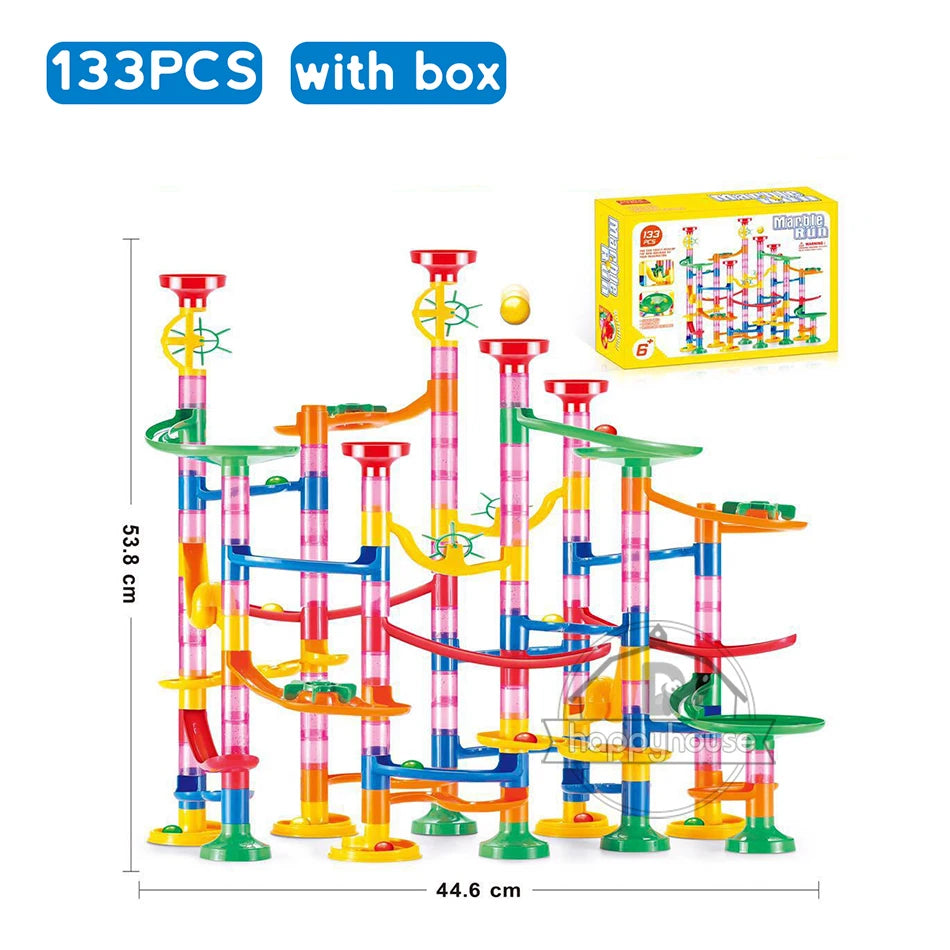 Marble Run Race Track Building Blocks Kids 3D Maze Ball Roll Toy