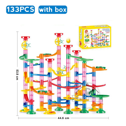 Marble Run Race Track Building Blocks Kids 3D Maze Ball Roll Toy