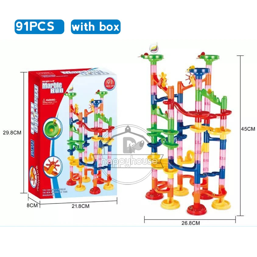 Marble Run Race Track Building Blocks Kids 3D Maze Ball Roll Toy