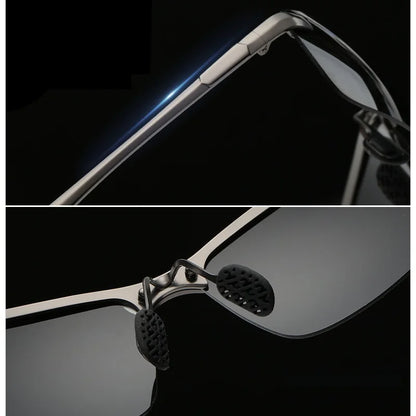Photochromic Sunglasses Men Polarized in black frame for driving

