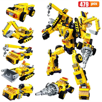 Qman 6-in-1 Mecha Warrior Building Blocks Set for Kids