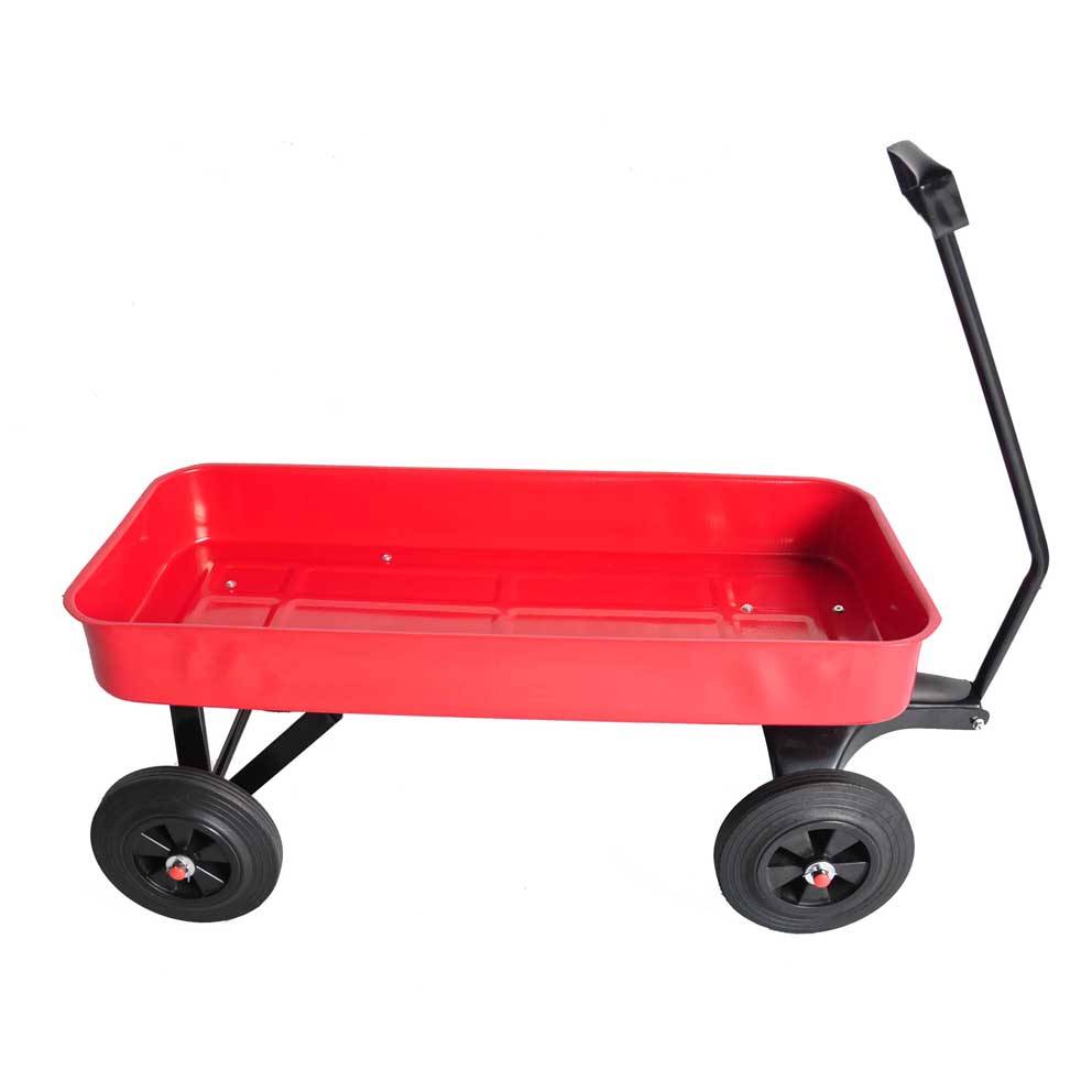 Heavy-duty garden cart with railing for easy outdoor hauling and gardening